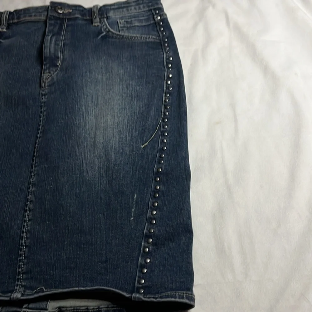 Harley-Davidson Distressed Denim Slkirt - Picture 3 of 12